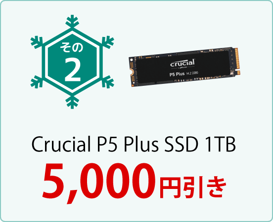 Crucial P5 Plus SSD 1TB5,000円引き