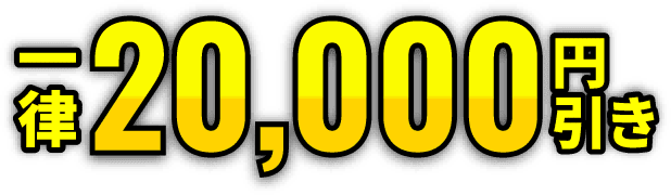 一律20,000円引き