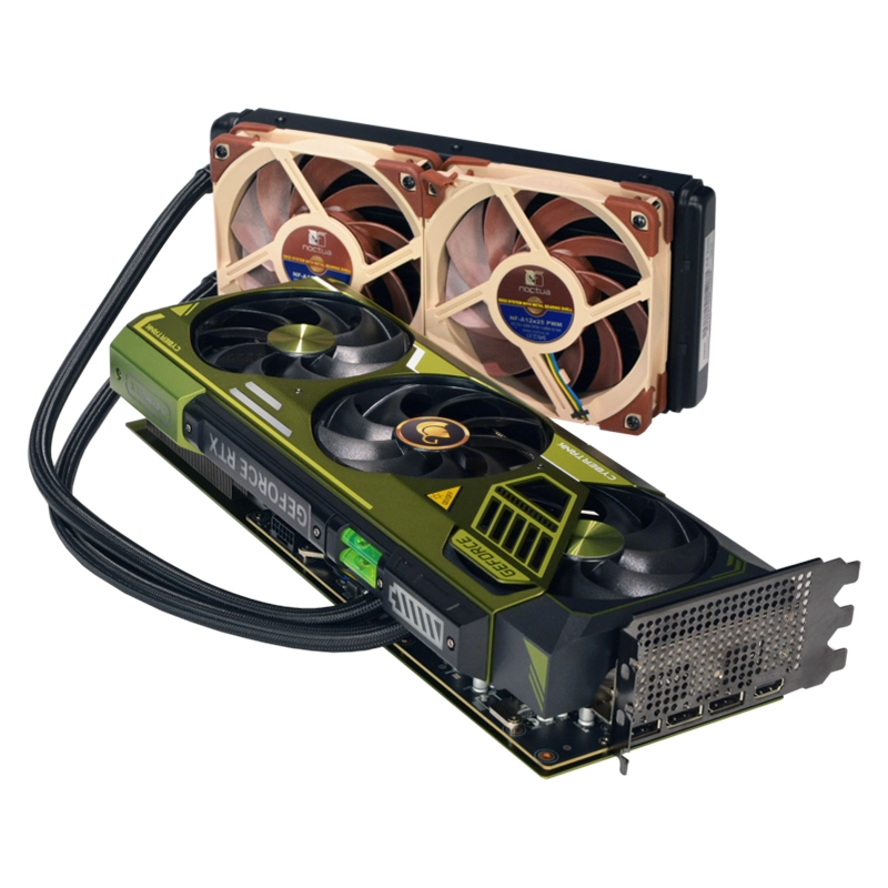 GeForce RTX4080 SUPER 16GB+Asetek Hybrid GFX 240mm水冷ユニット+Noctua NF-A12x25 ULN*2+サイコムオリジナルビデオカードステイ
